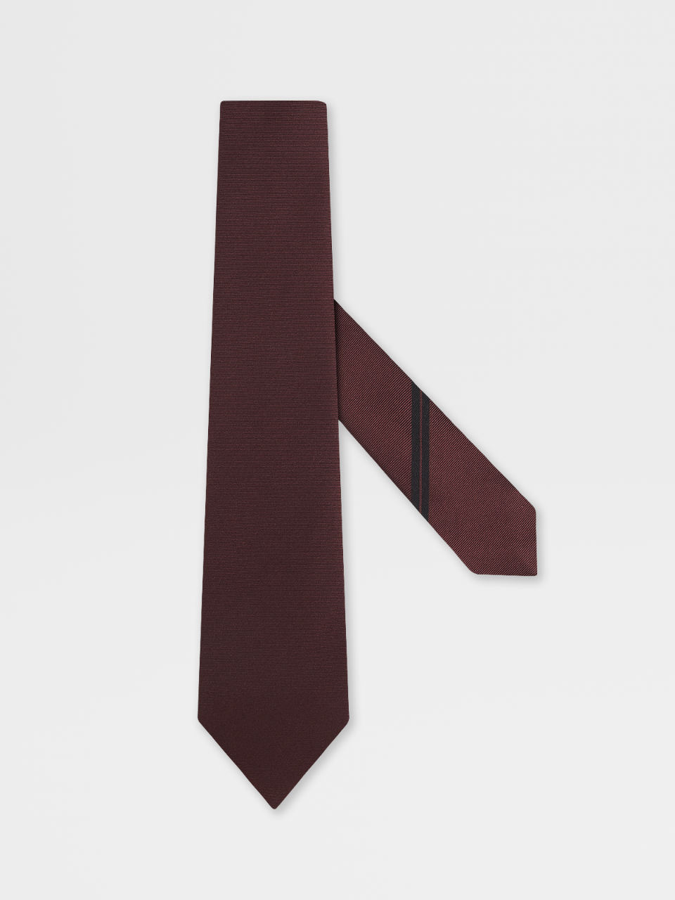 酒红色 Z 字复古标识桑蚕丝领带